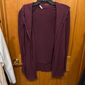 Women's Burgundy Hooded cardigan